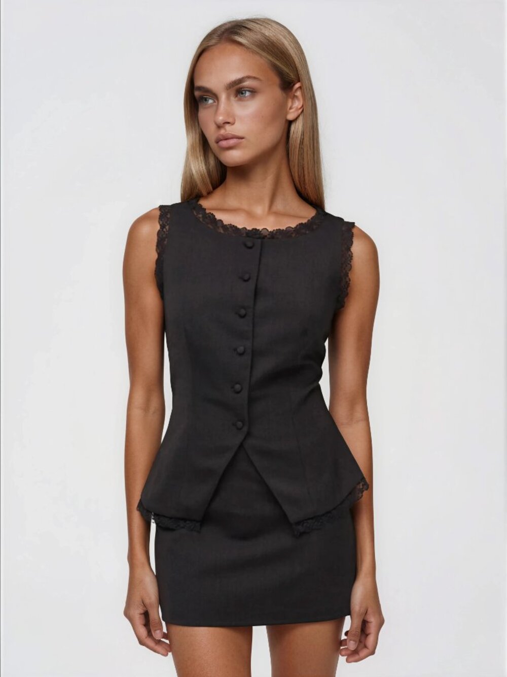 For Love & Lemons Shawna Vest - Black